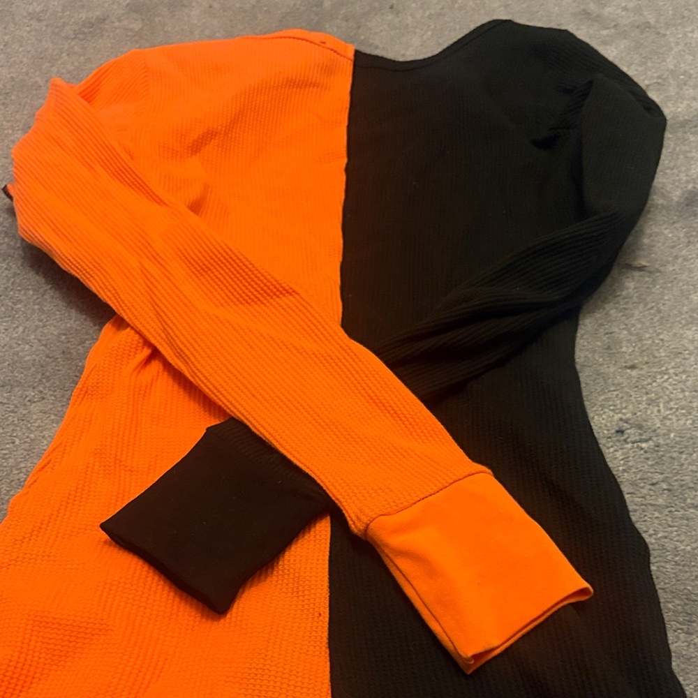 Dolls Kill Black and Orange Pumpkin Jumpsuit - Picture 5 of 5